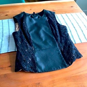 BCBG Black mixed media vest